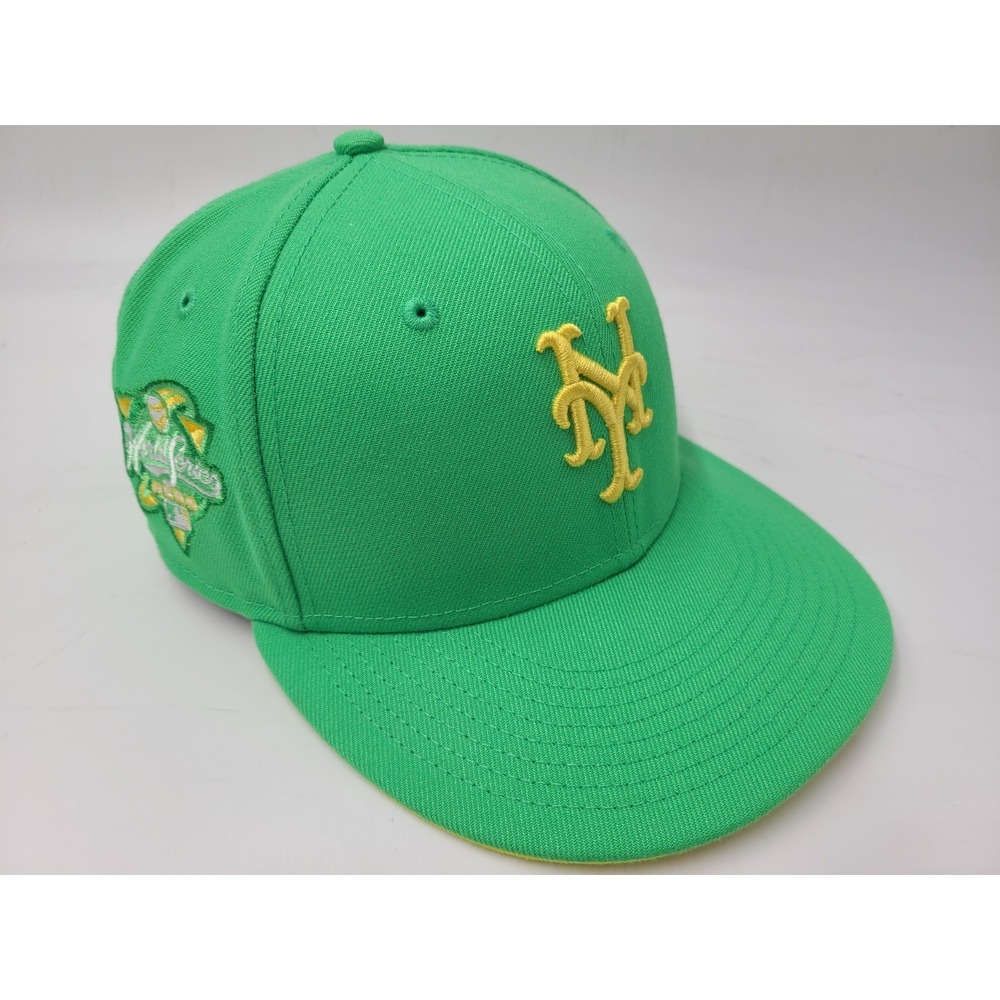 New York Mets 2000 World Series Patch New Era 59Fifty Fitted 7 Hat Cap MLB Green